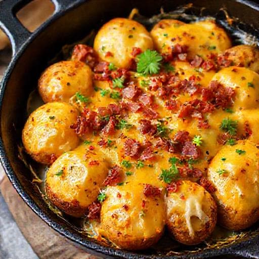 Gegratineerde Krieltjes uit de Oven met Kaas en Spek