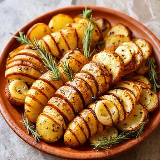 Hasselbackaardappelen met Rozemarijn en Knoflook