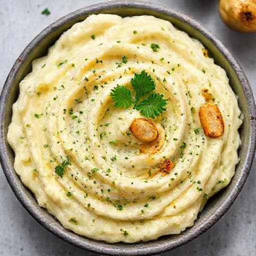 Snelle Aardappelpuree met Knoflook en Kruiden