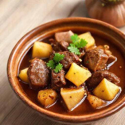 Stoofvlees in Ketjapsaus met Ananas en Gember