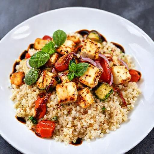 Couscoussalade met Gegrilde Groenten en Halloumi