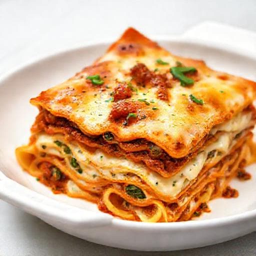 Lasagne Bolognese met Ricotta en Spinazie