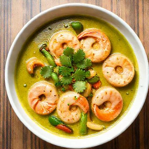 Snelle Thaise Groene Curry met Garnalen