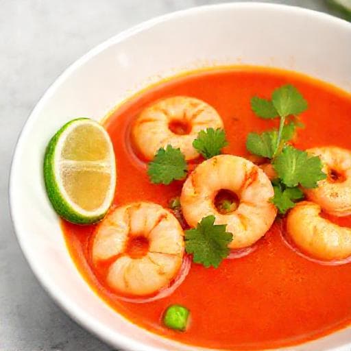 Snelle Thaise Rode Curry met Garnalen