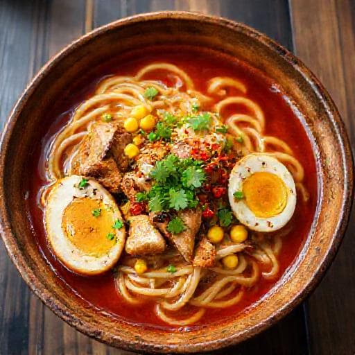Miso Kip Ramen met Gekruide Kip