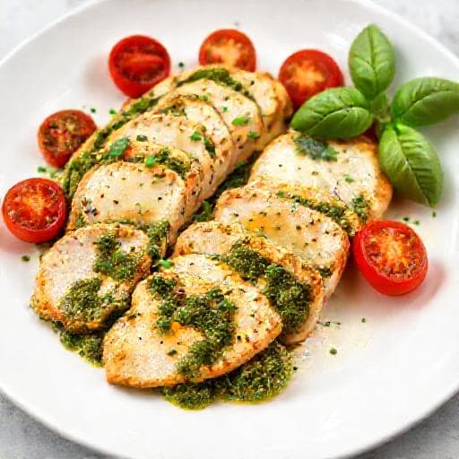 Snelle Kip Pesto met Cherrytomaatjes