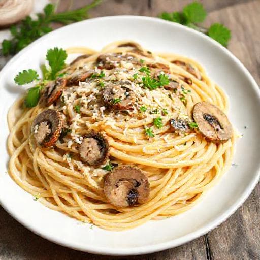 Mì Ý Sốt Kem Nấm Truyền Thống