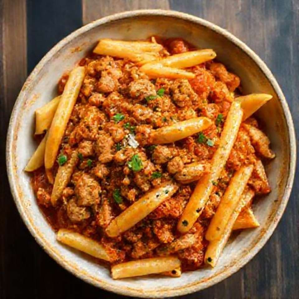 Kanajauheliha-Penne Pasta