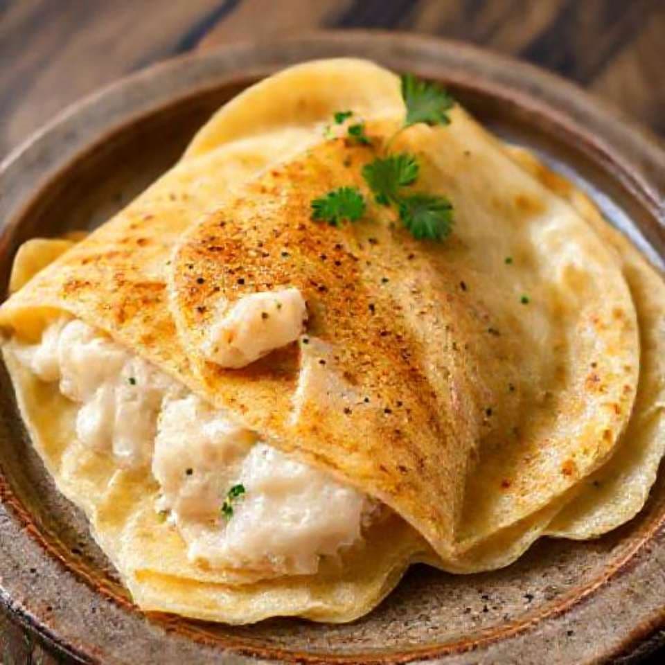 Блины с рыбой и сыром (Классические)