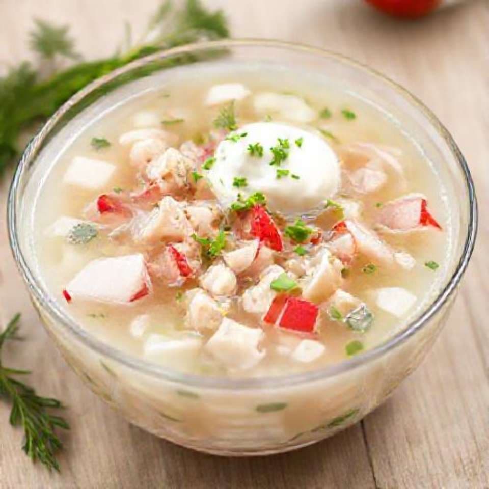 Окрошка на кефире (упрощенная)