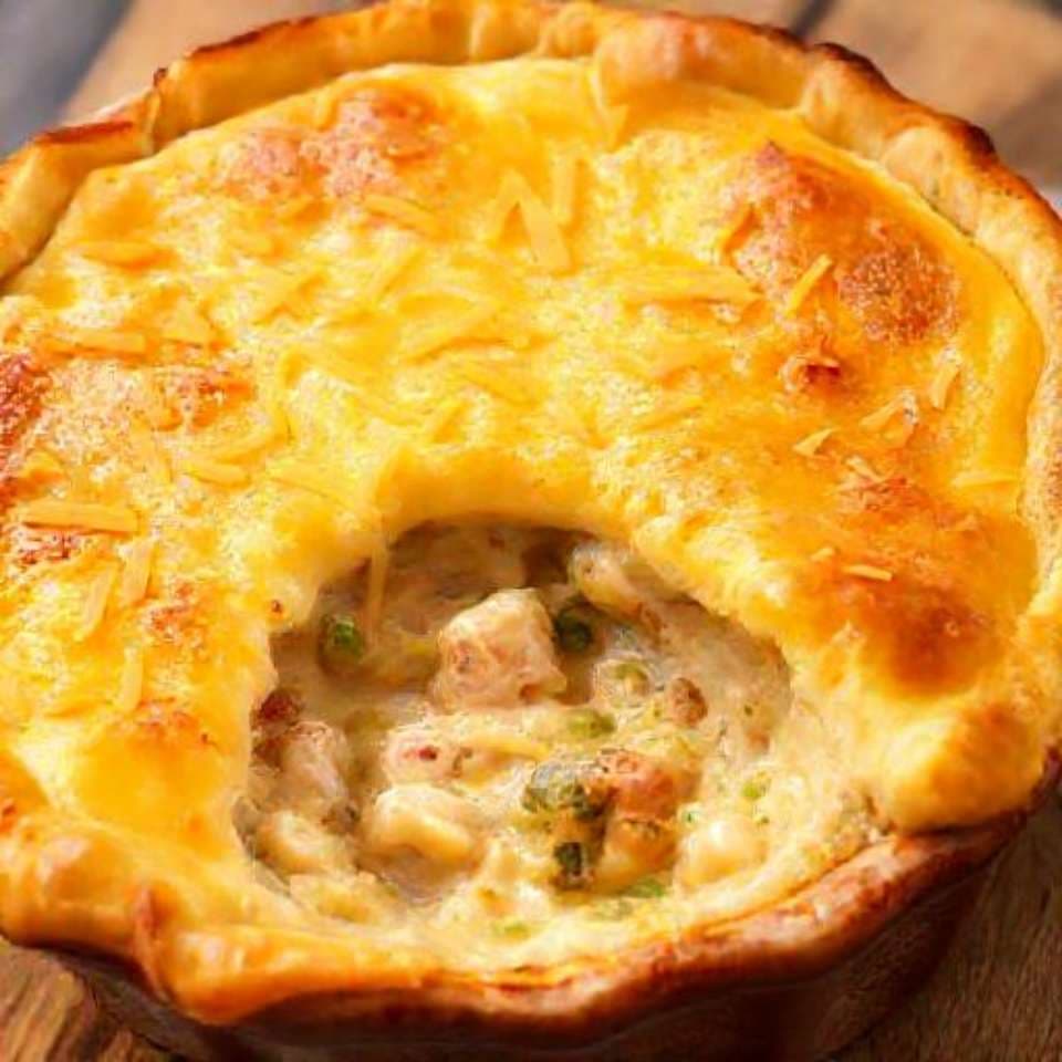 Chicken Pot Pie with Cheddar Crust