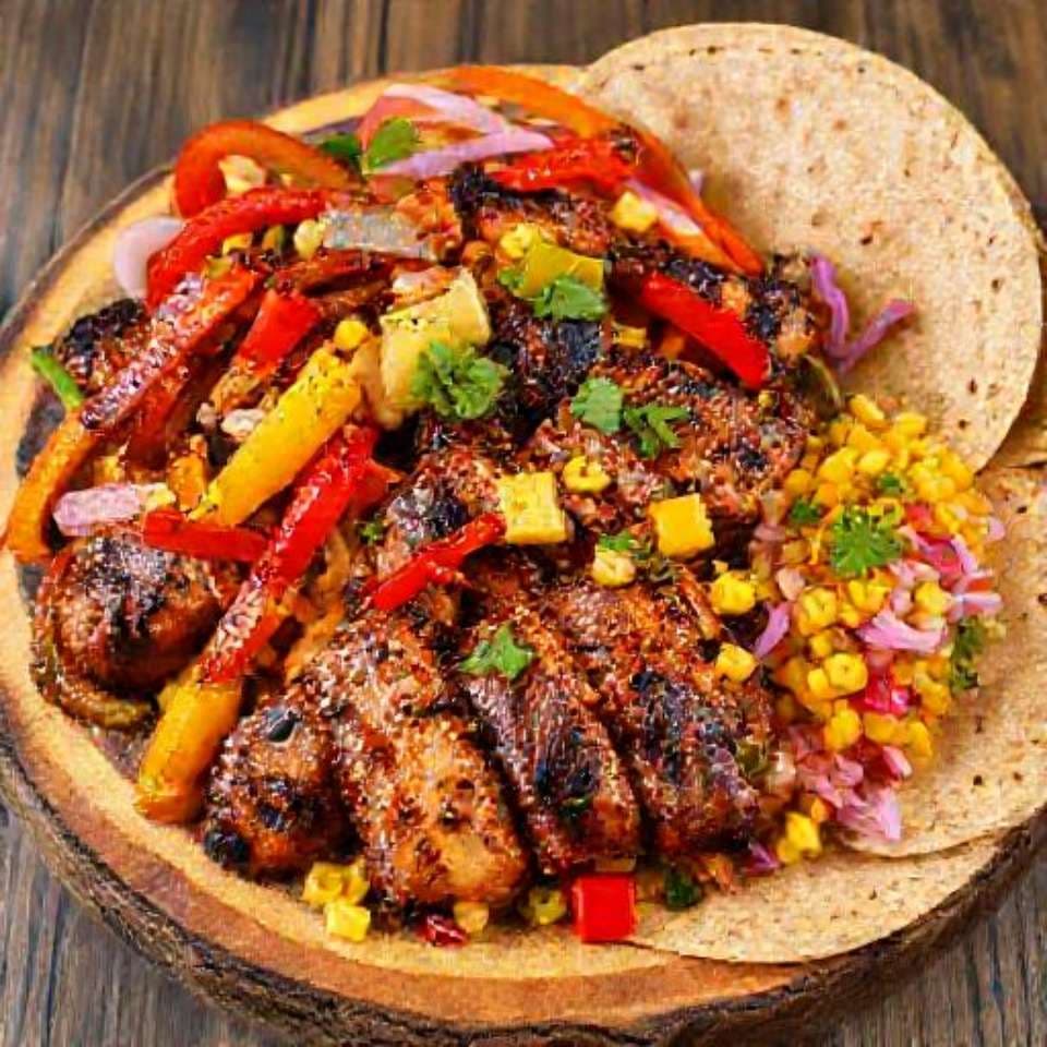Spicy Chipotle Chicken Fajitas with Corn Salsa