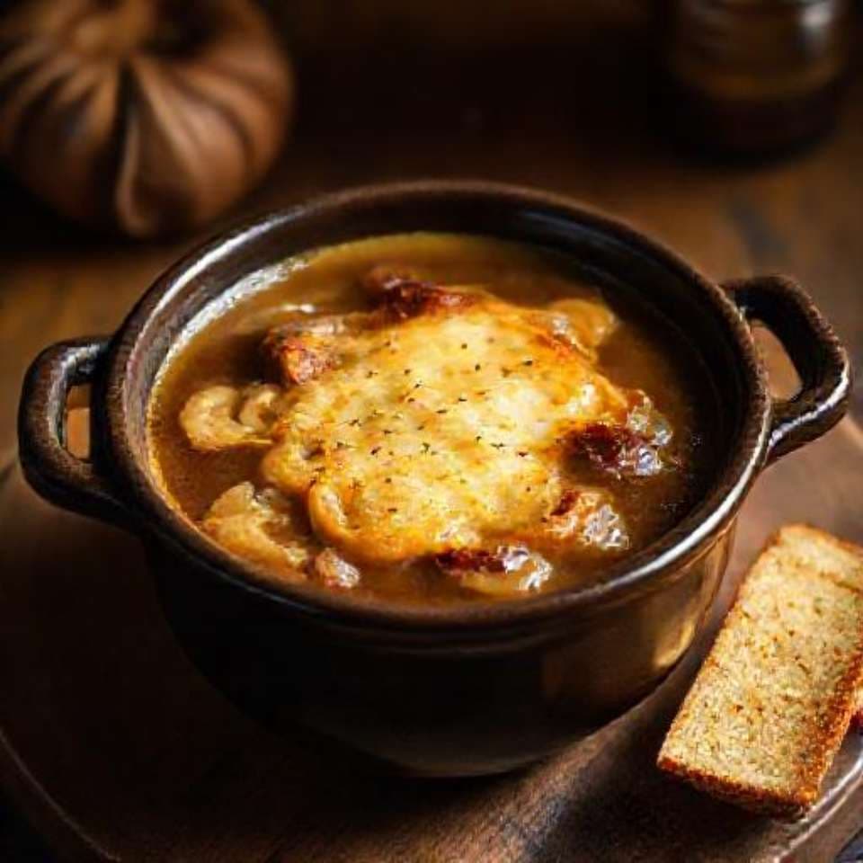 French Onion Soup Gratinée with Cognac