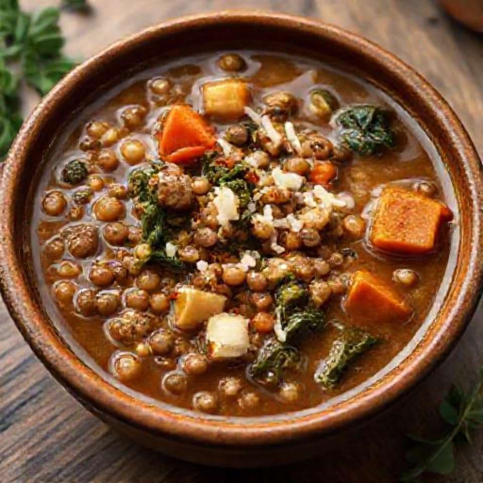 Spiced Lentil and Sausage Soup