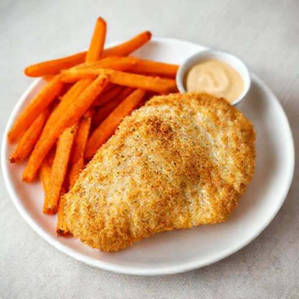 Oven-Baked Fish and Chips with Sweet Potato Fries