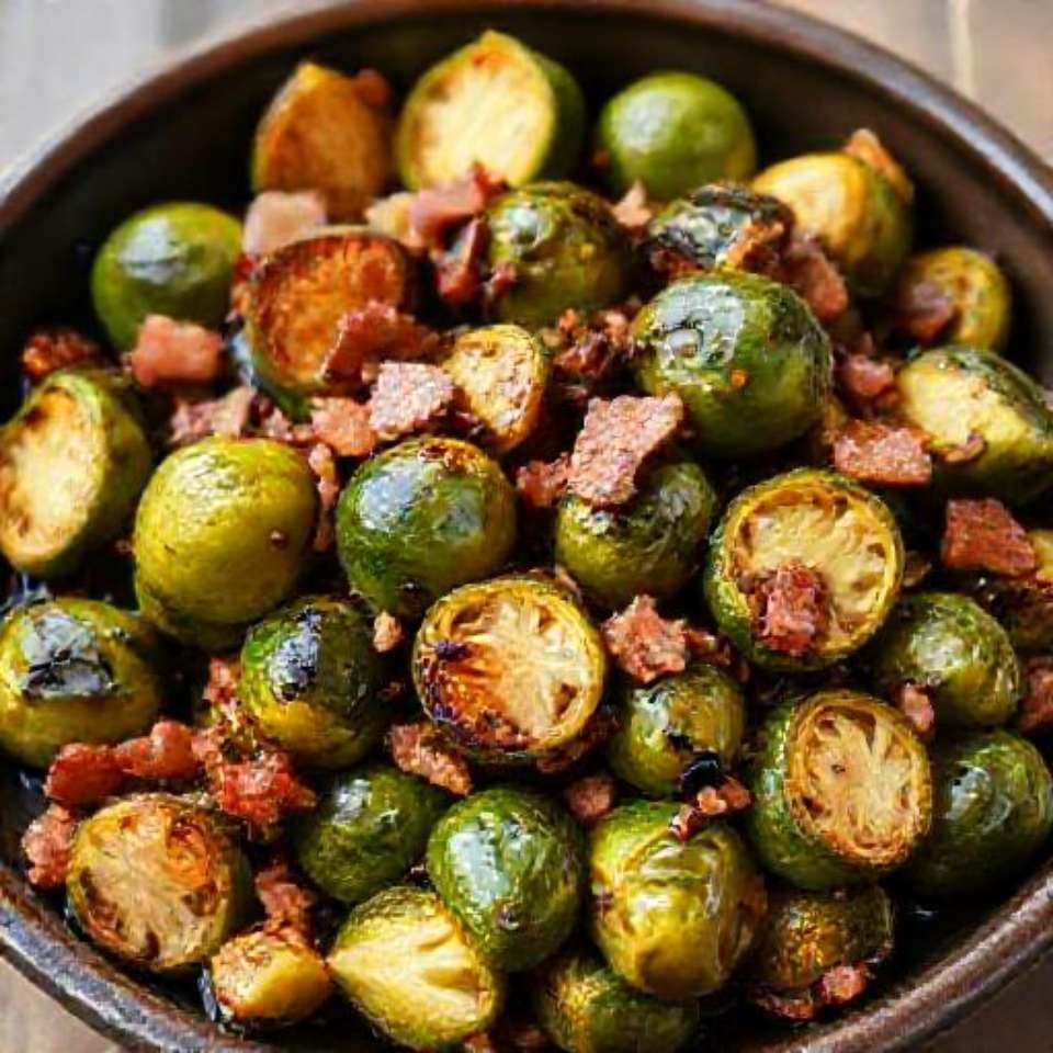Balsamic Glazed Brussels Sprouts with Pancetta