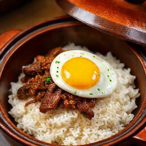 簡易版窩蛋牛肉煲仔飯