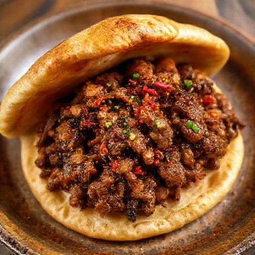 孜然羊肉夹馍