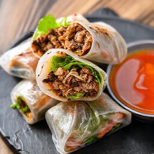 烤猪肉越南春卷 (Bò Lá Lốt 变种)