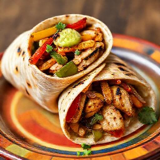 烤鸡肉玉米卷饼 (Grilled Chicken Fajita Wrap)