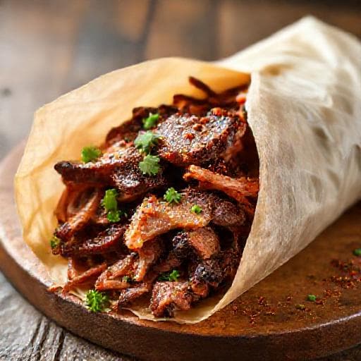 Baharatlı Kağıtta Kuzu Döner