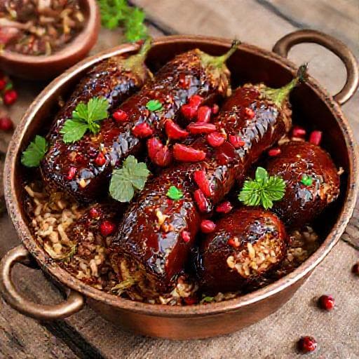 Nar Ekşili Kuru Patlıcan Dolması