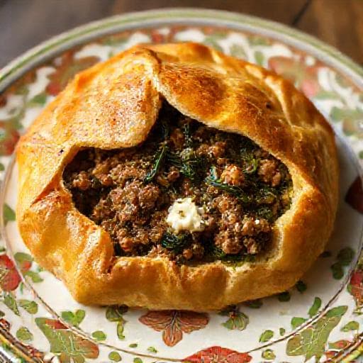 Kıymalı Labneli Ispanaklı Yeşil Poğaça