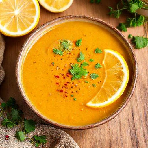 Baharatlı ve Limonlu Mercimek Çorbası