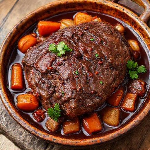 צלי כתף בקר מסורתי ביין אדום