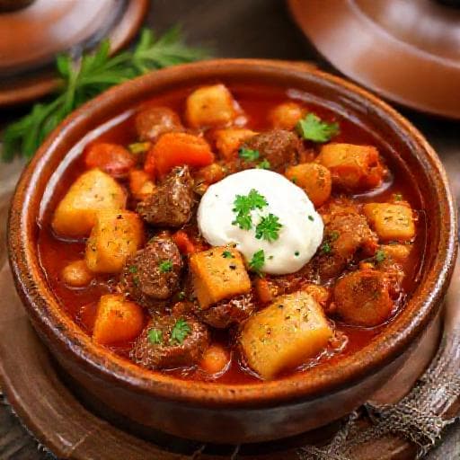 סופריטו בשר ותפוחי אדמה בסגנון הונגרי