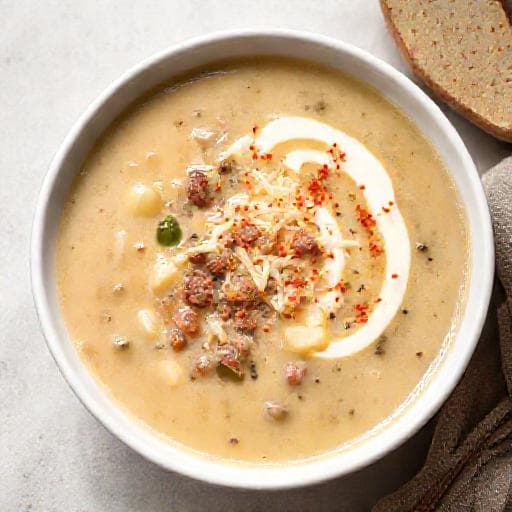 Schnelle Käse-Lauch-Suppe mit Hackfleisch (Blitz-Variante)