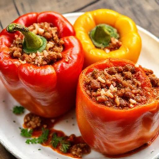 Klassische Gefüllte Paprika mit Hackfleisch