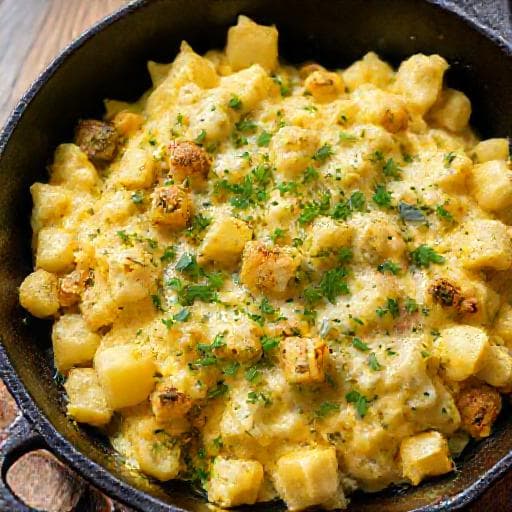 Bauern-Rührei mit Kartoffeln und Kräutern