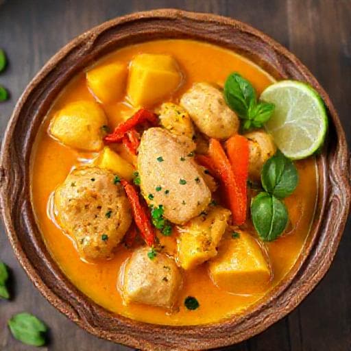 Hähnchen-Curry mit Mango und Kokos