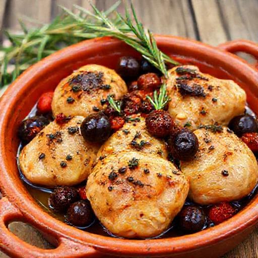 Mediterranes Knoblauch-Hähnchen mit Oliven
