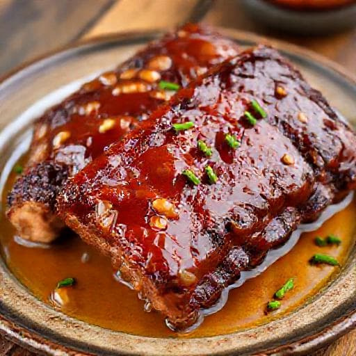 Rheinische BBQ Rippchen mit Apfel-Senf-Glasur