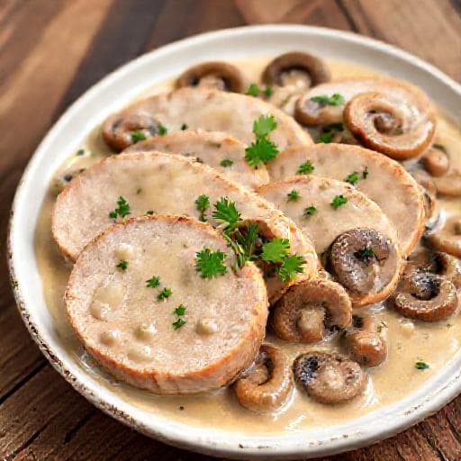 Klassisches Schweinefilet in Rahmsoße