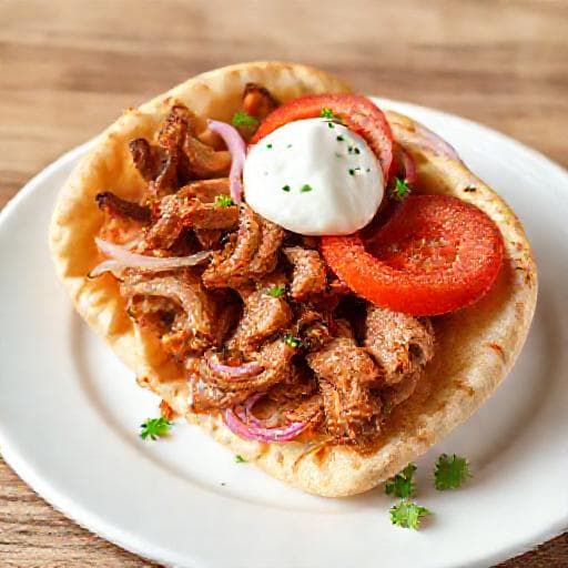 Klassisches Griechisches Gyros vom Drehspieß