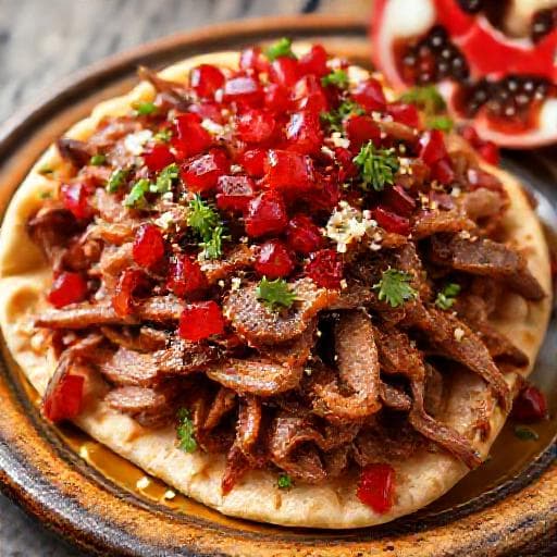 Rinder-Shawarma mit Granatapfel und Sumach
