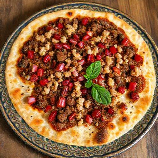 Lahmacun mit Walnuss-Granatapfel-Topping