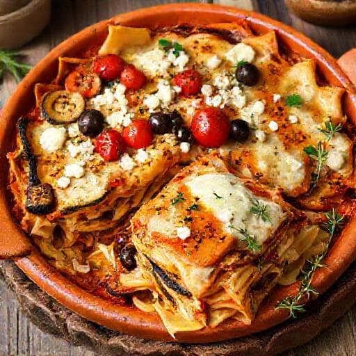 Mediterrane Gemüse-Lasagne mit Feta
