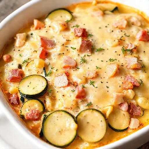 Schneller Zucchini-Schinken-Auflauf