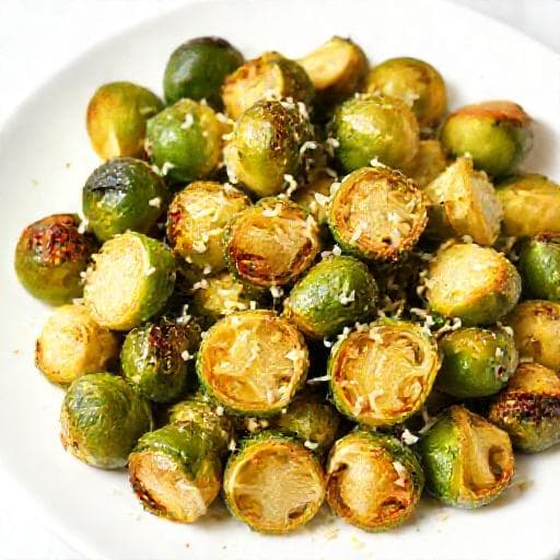 Schneller Rosenkohl aus dem Ofen mit Knoblauch und Parmesan