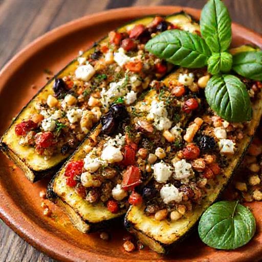 Gefüllte Zucchini nach mediterraner Art