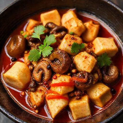 Mapo Tofu mit Pilzen (Vegetarische Variante)