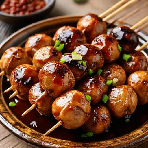 Yakitori Tsukune (Hähnchenfleischbällchen)