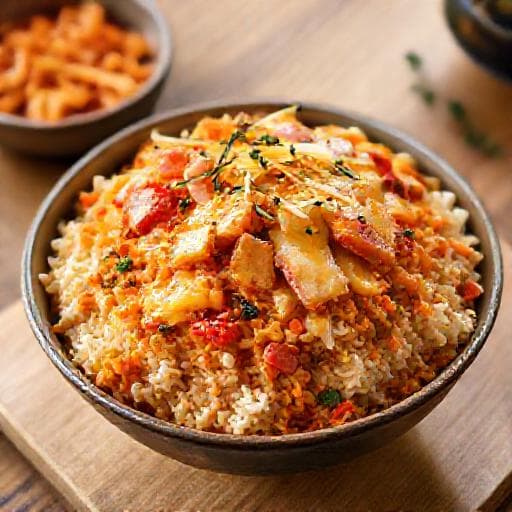 Kimchi-Reis-Pfanne mit Thunfisch und Käse
