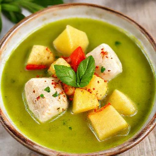 Grünes Fischcurry mit Ananas (Regionale Variante)