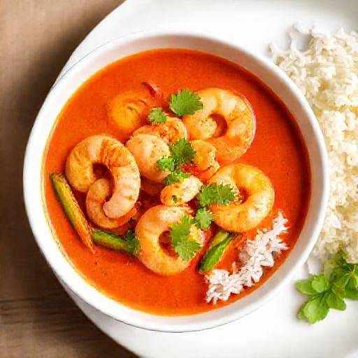 Schnelles Rotes Thai Curry mit Garnelen