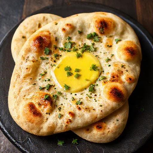 Knoblauch-Koriander Butter Naan